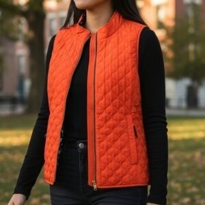 Crown & Ivy | Vibrant Quilted Full-Zip Lightweight womens vest SIZE MEDIUM